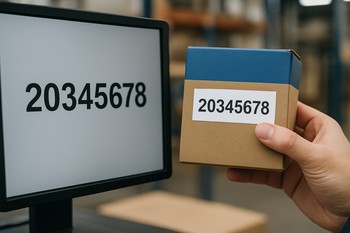 Mechanic comparing part numbers on a box and a printed list
