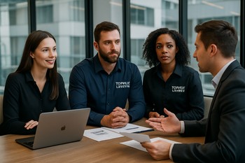 Meeting between catalog staff and parts supplier representatives