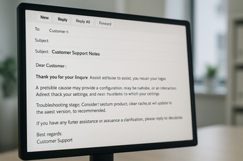 Notebook and email window with detailed parts notes