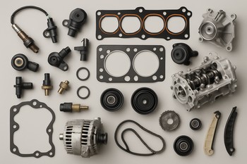 Selection of engine components such as water pump and pulleys