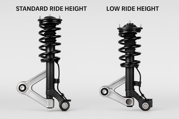 Suspension components showing different ride height options